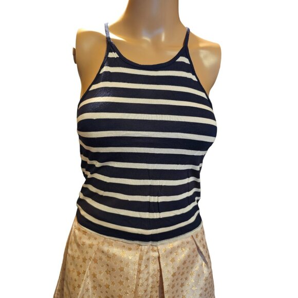 Garage Striped High Neck  Cami Tank Top XS - Picture 1 of 3